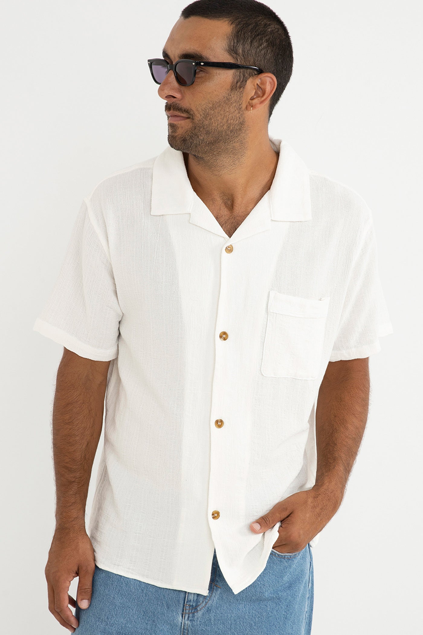 Daytona Ss Shirt White – Rhythm US