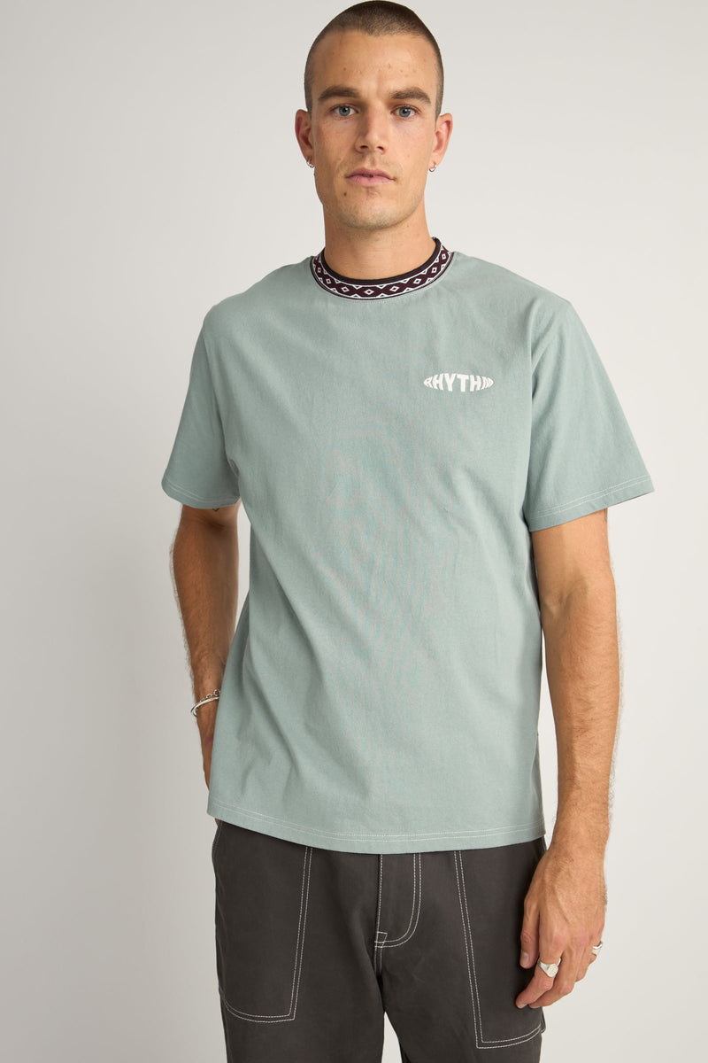 Contrast Neckband Ss T Shirt Teal