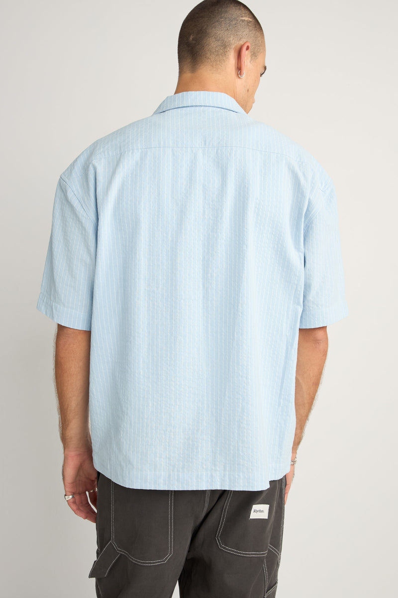 Relaxed Stripe Ss Shirt Blue