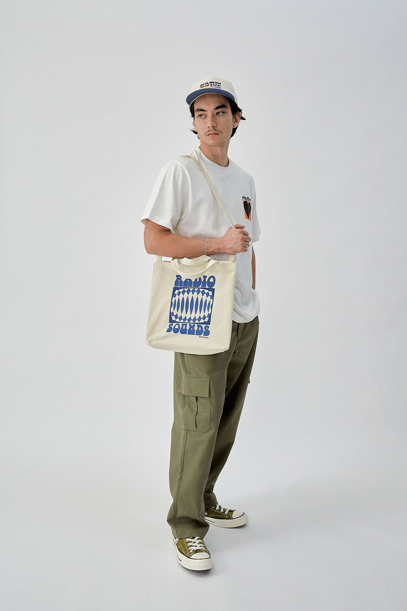 Interrupted Record Tote Bag Natural