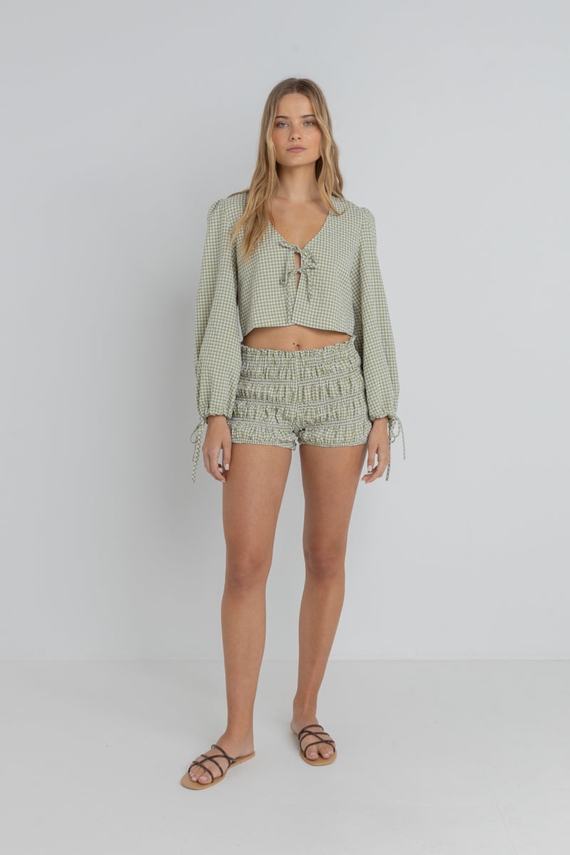 Lana Blouson Top Green