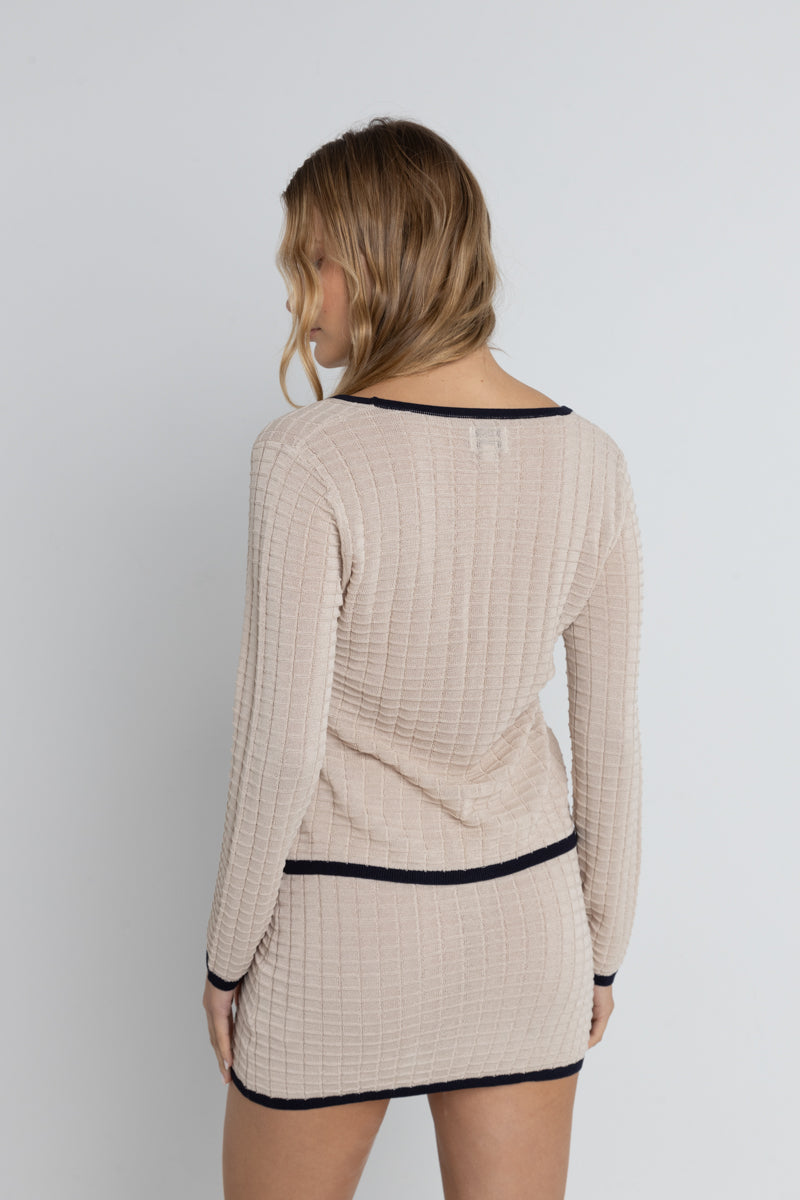 Seaside Long Sleeve Knit Top Oat