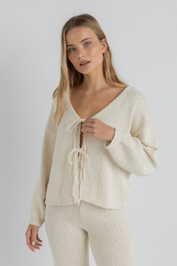 Emmie Tie Front Knit Natural