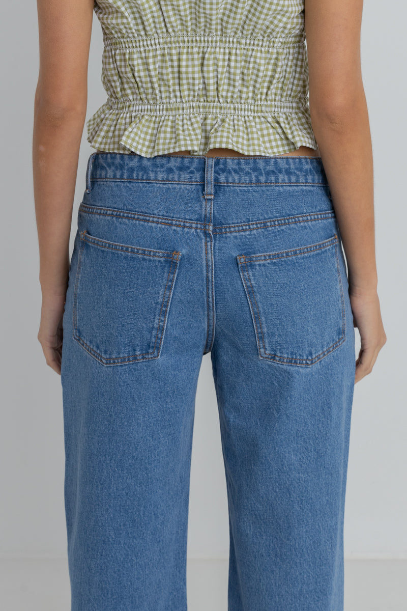 Lula Low Rise Pant Blue Wash