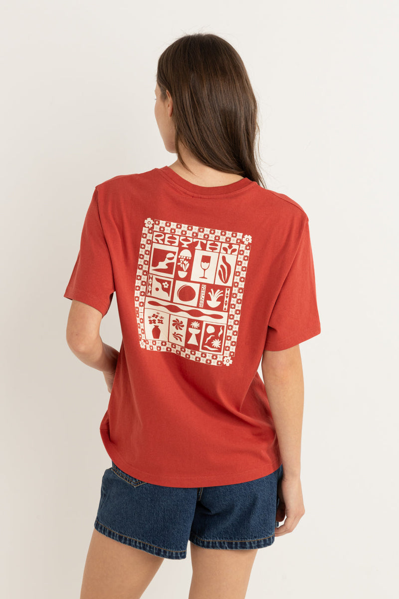 Scenescape Oversized T-Shirt Red