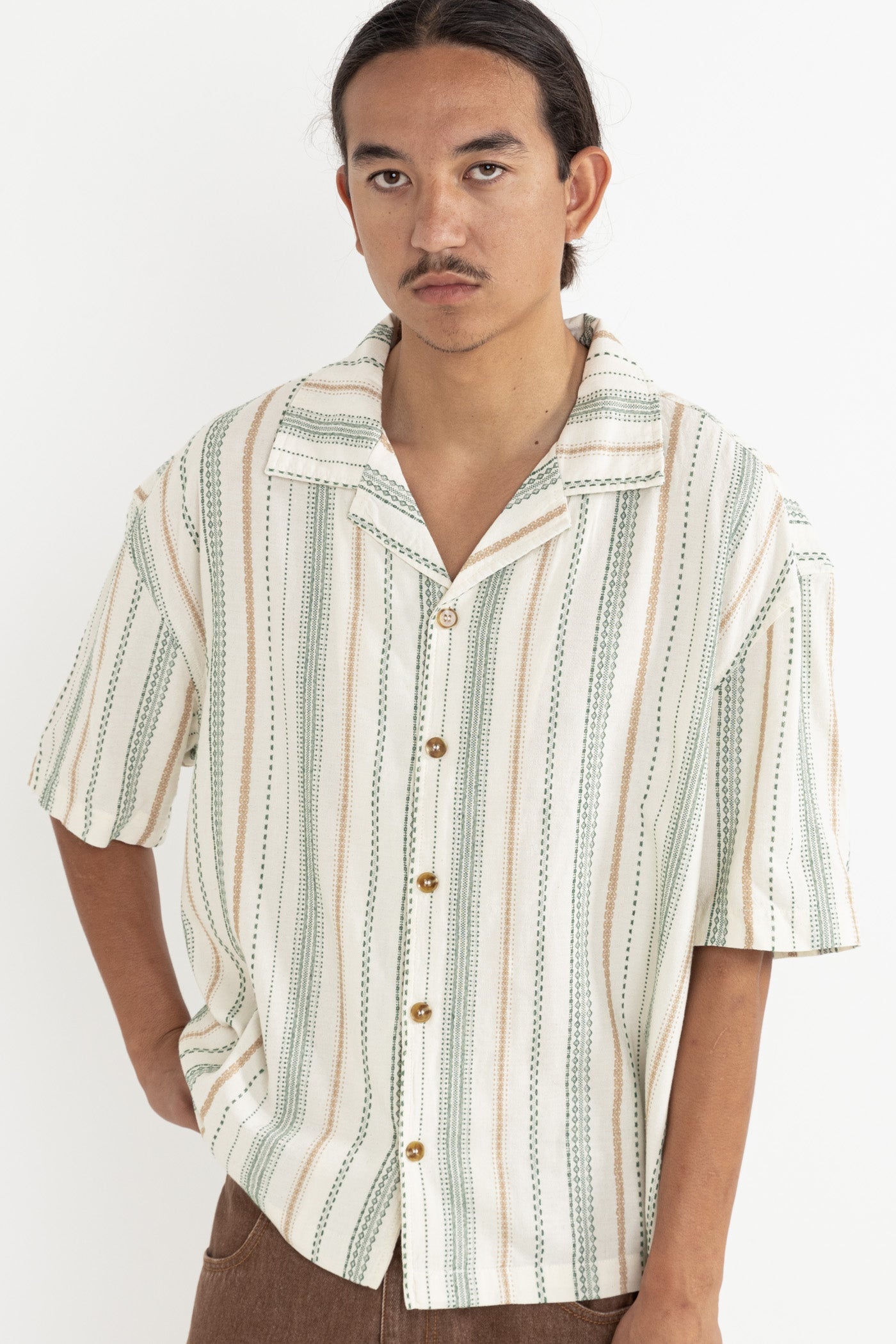 nanamica Button Down Stripe Wind Shirt SUGF352 (SUGF352