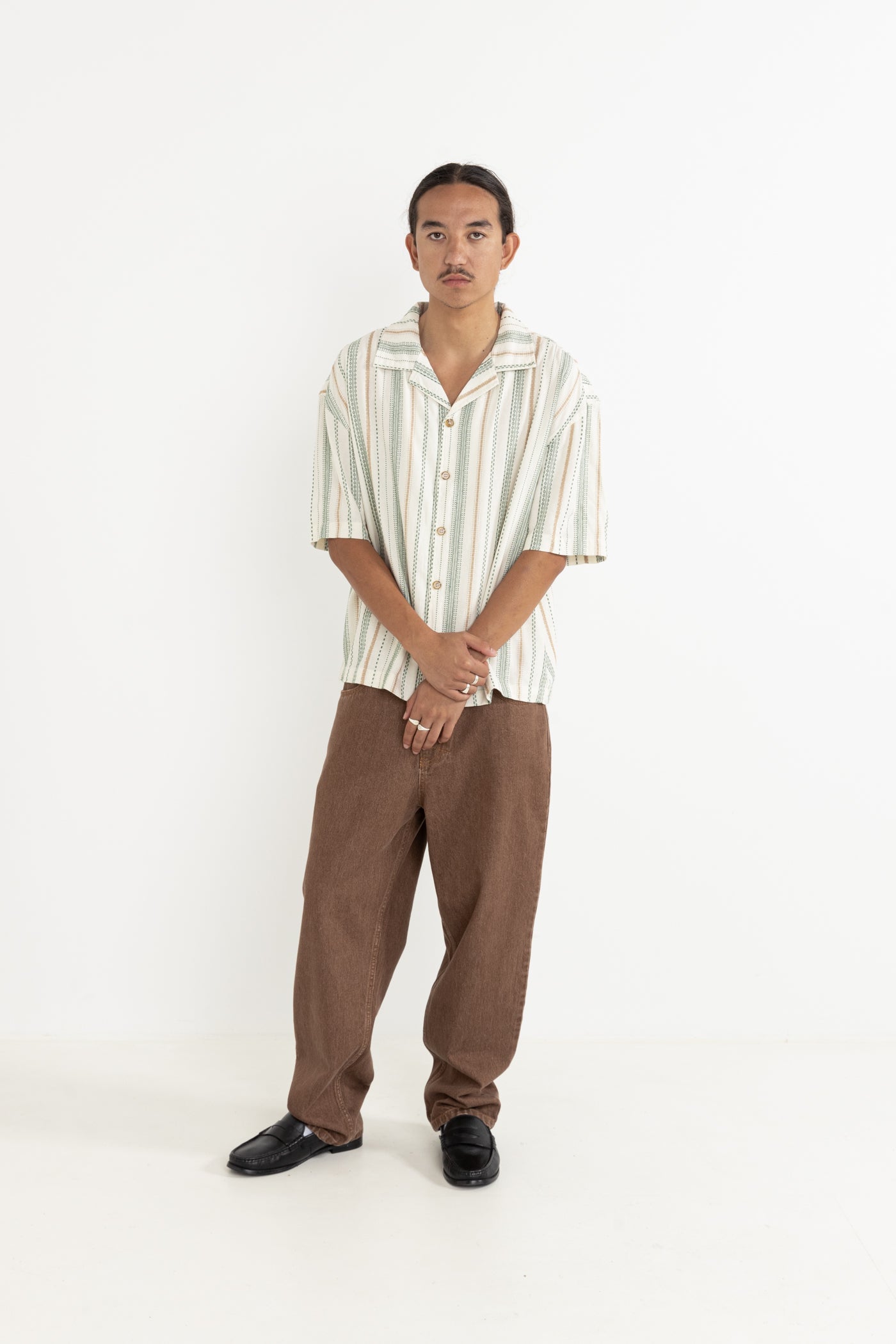 Relaxed Stripe Ss Shirt Olive – Rhythm US