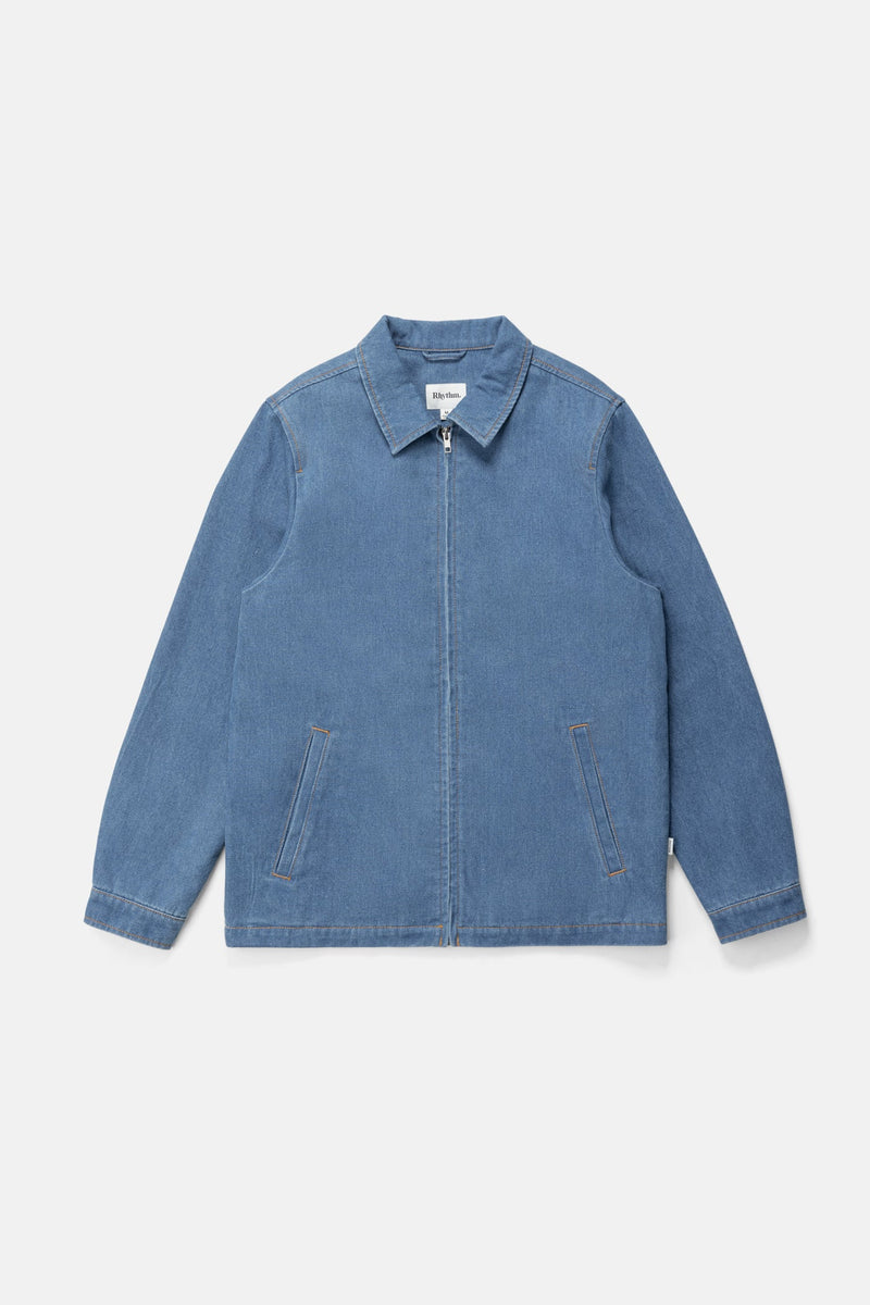 Wave Washed Denim Shop Jacket Blue Wash