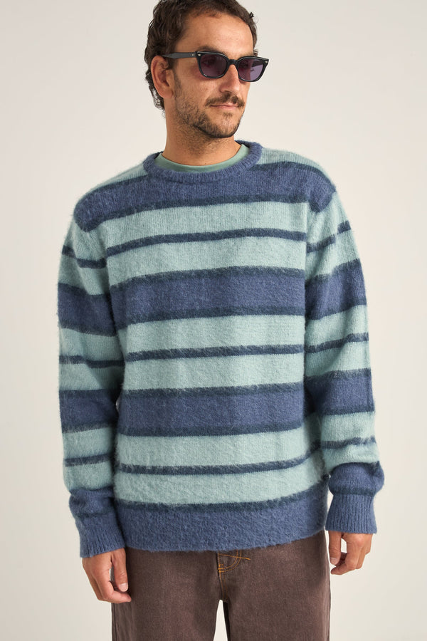 Harvey Mohair Stripe Knit Blue