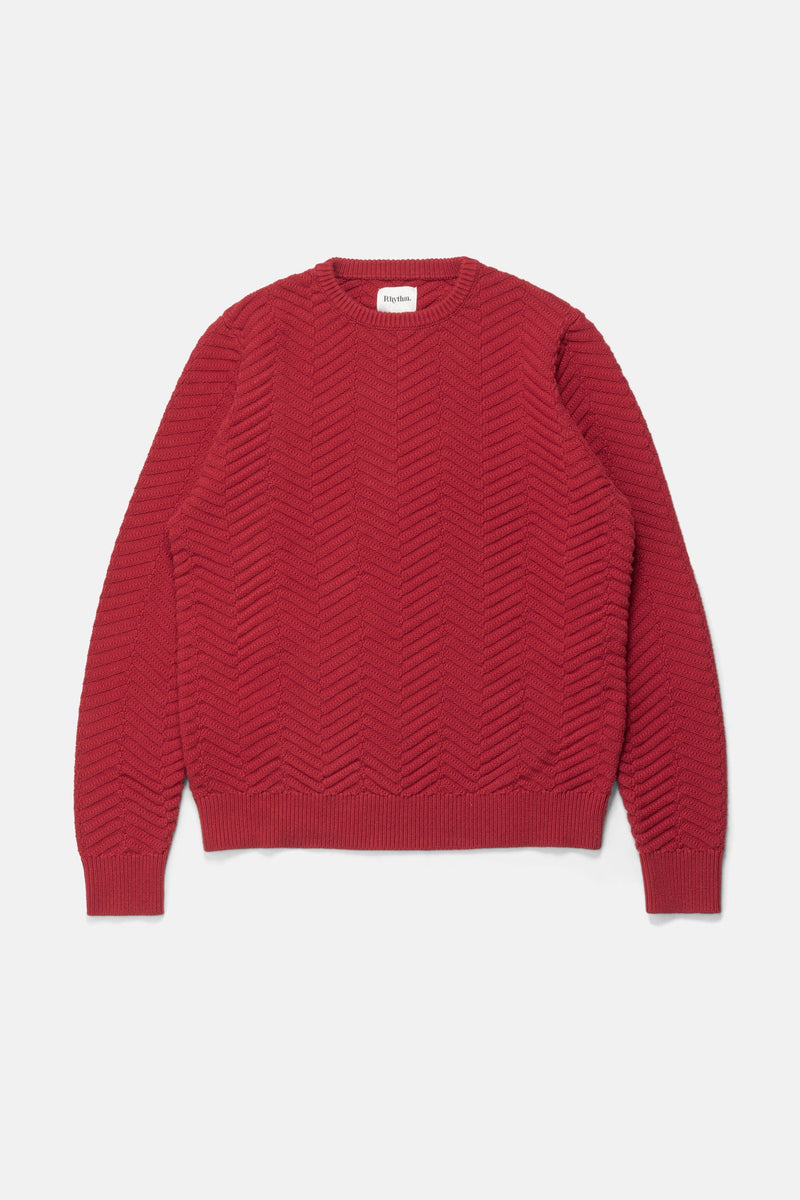 Herringbone Knit Red