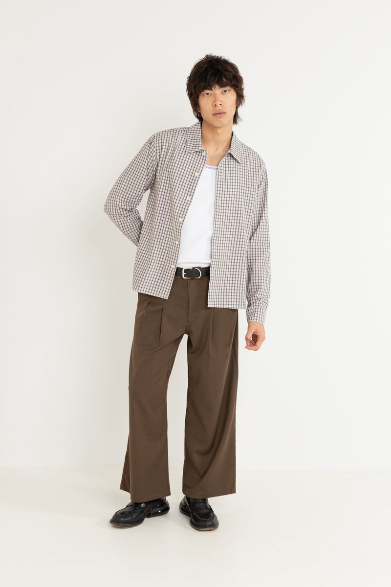 Jesse Pleated Pant Dark Brown