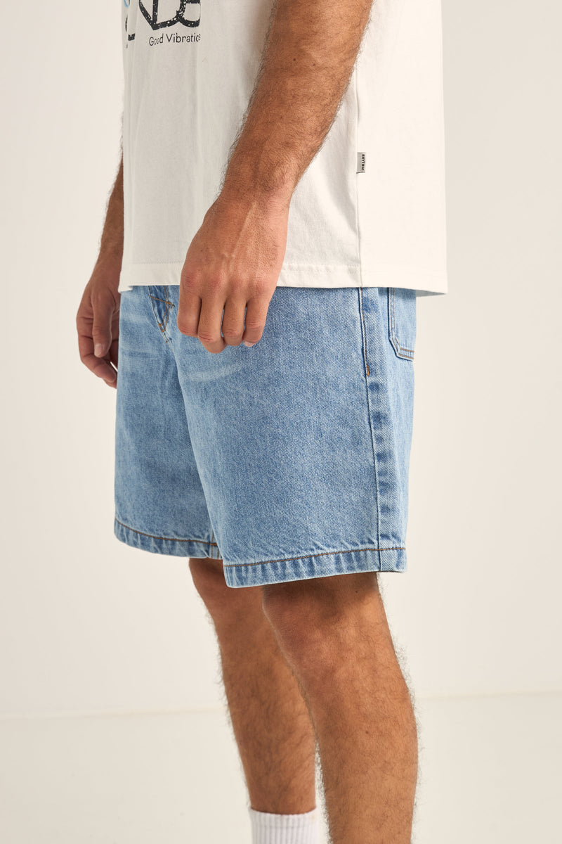 Subtle Distress Short Blue