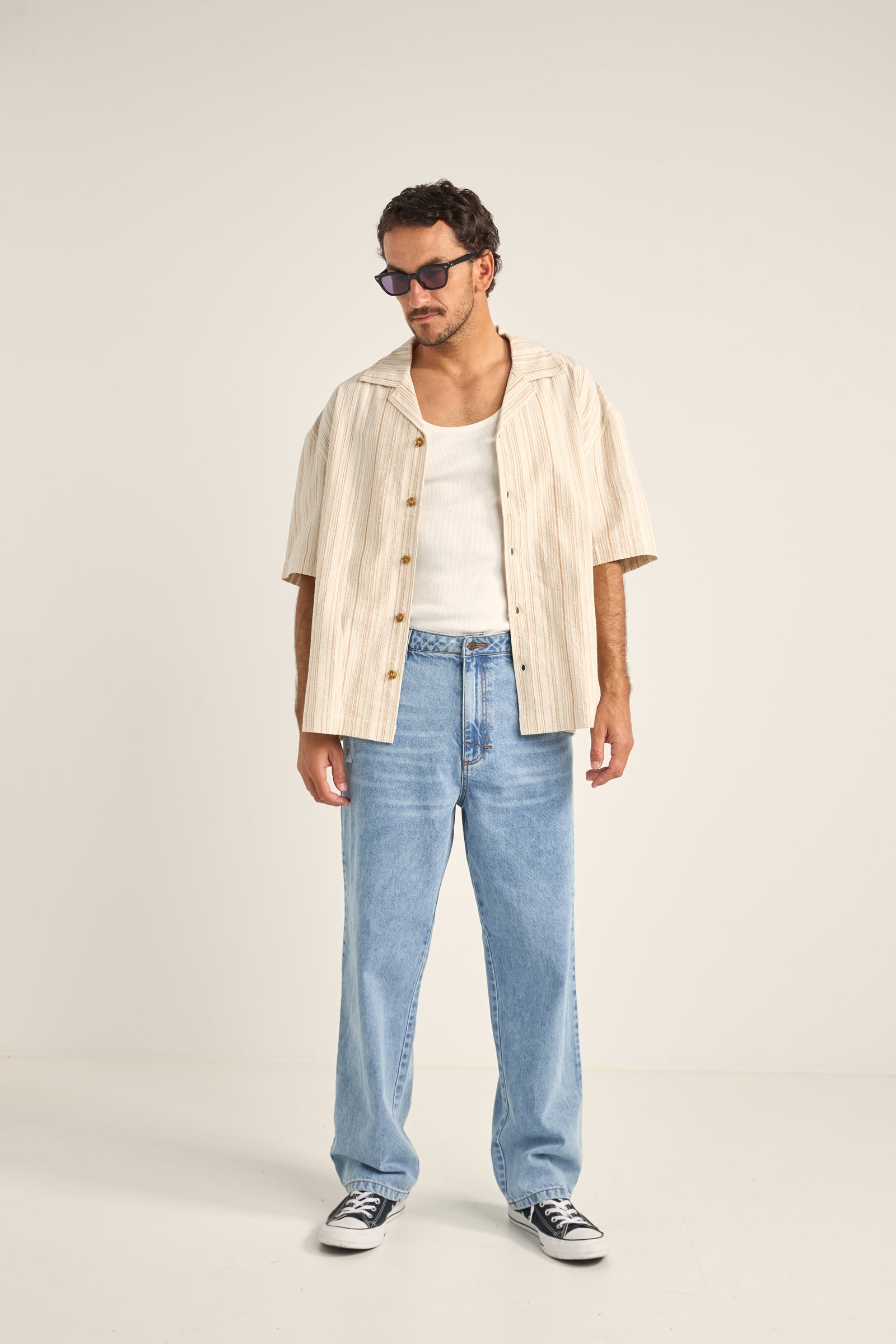 Benny Relaxed Stripe Ss Shirt Cream – Rhythm US
