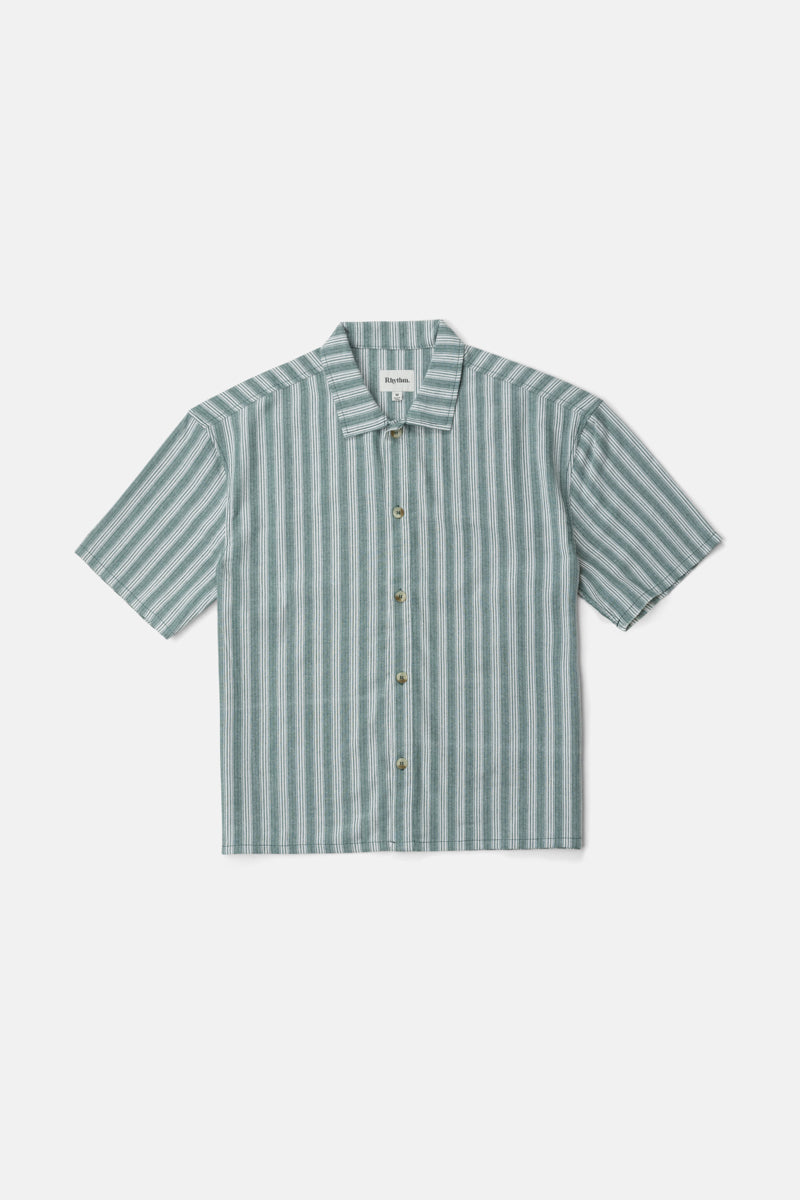 Butcher Stripe Relaxed Ss Shirt Teal