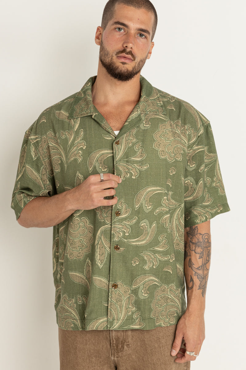 Astral Bloom Ss Shirt Olive