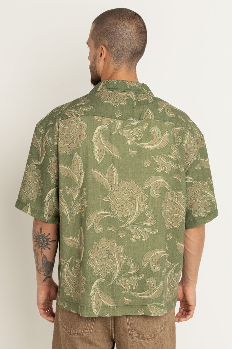 Astral Bloom Ss Shirt Olive