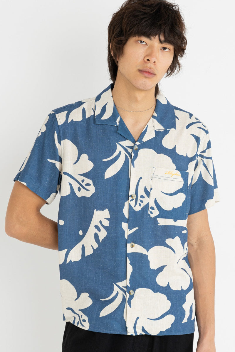 Vince Woven Ss Shirt Blue