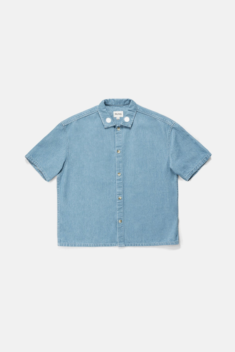 Early Riser Denim Ss Shirt Blue Wash