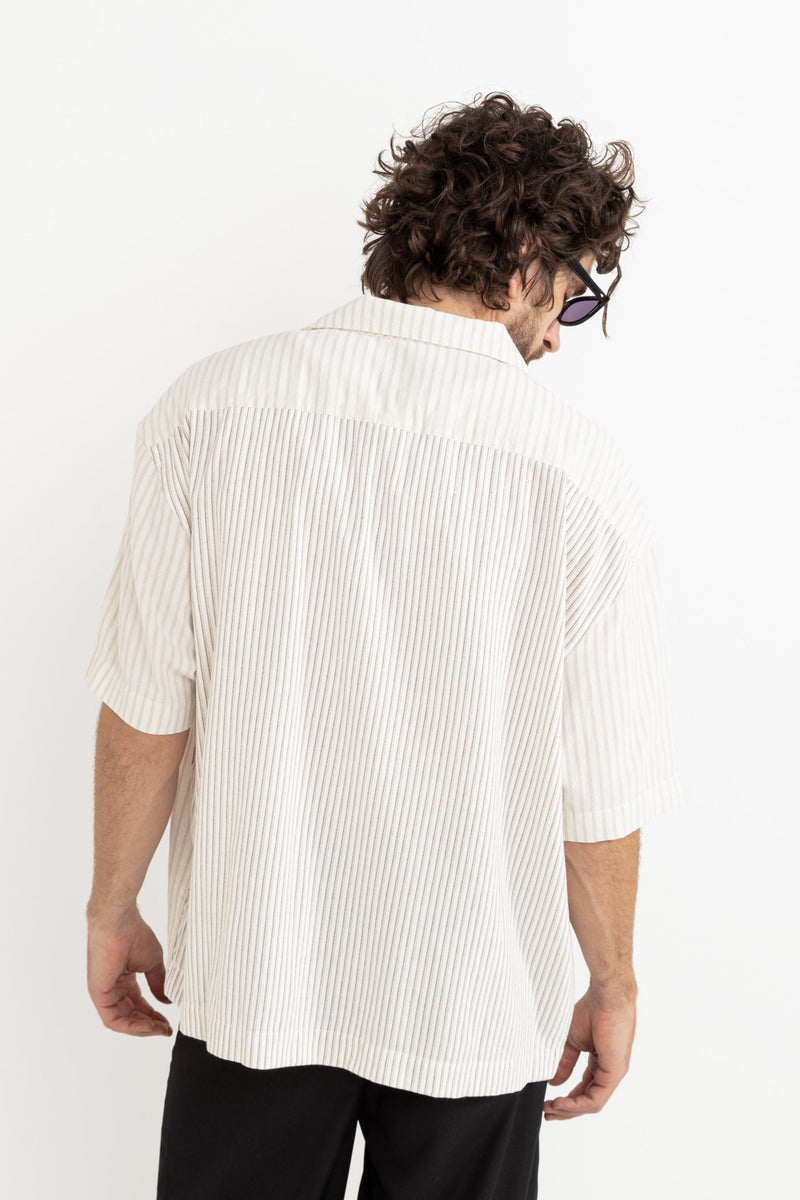 Stripe Exchange Relaxed Ss Shirt Brown