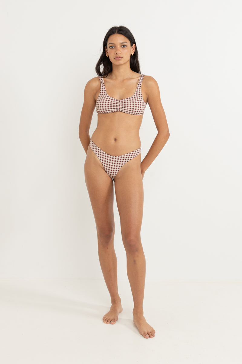 Parker Gingham Skimpy Pant Mahogany