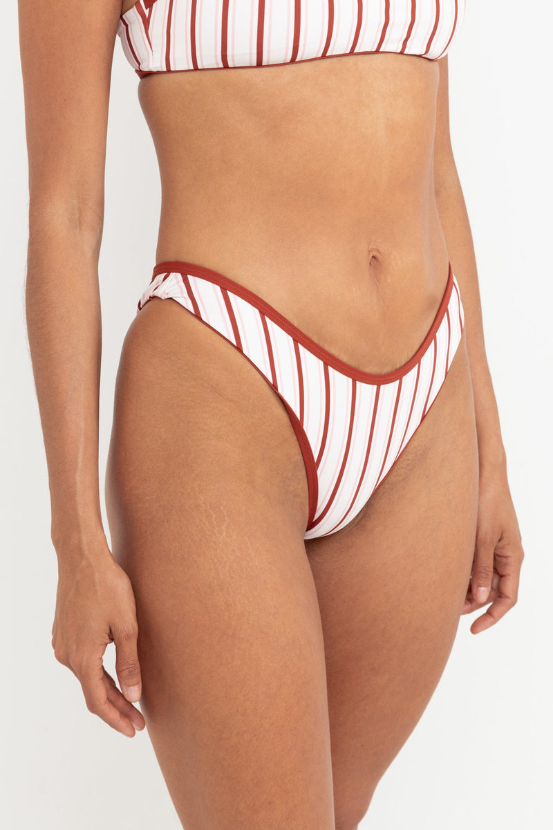 Leilani Stripe Hi Cut Pant Strawberry