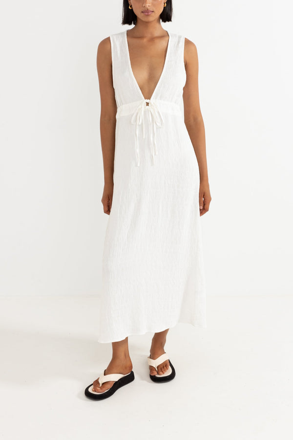 Keiki Tie Front Maxi Dress Cream