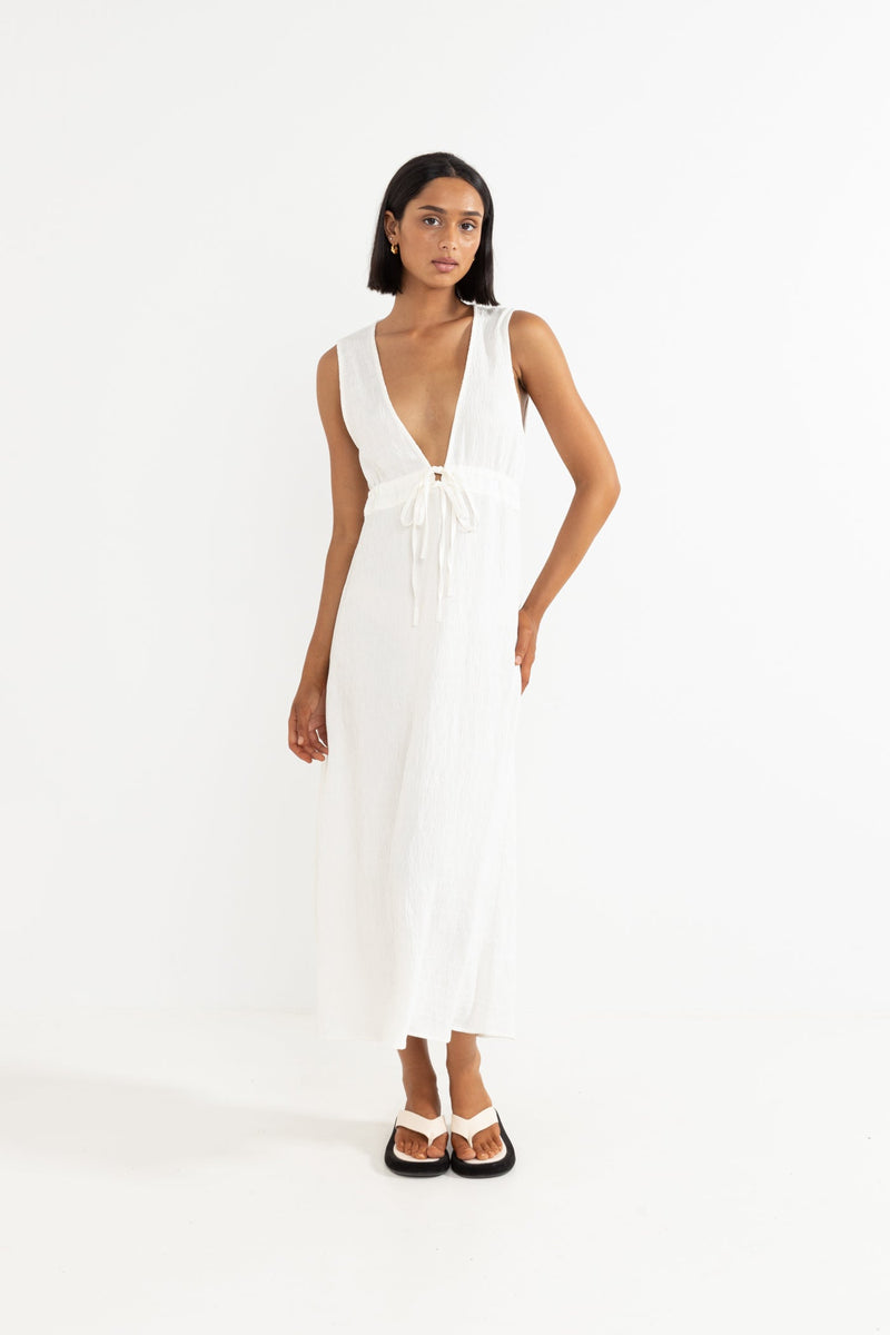 Keiki Tie Front Maxi Dress Cream