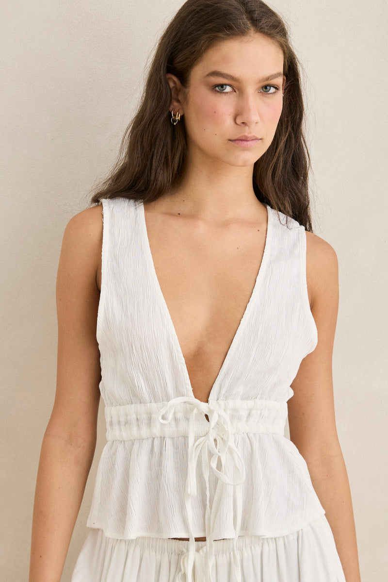 Keiki Plunge Top Cream