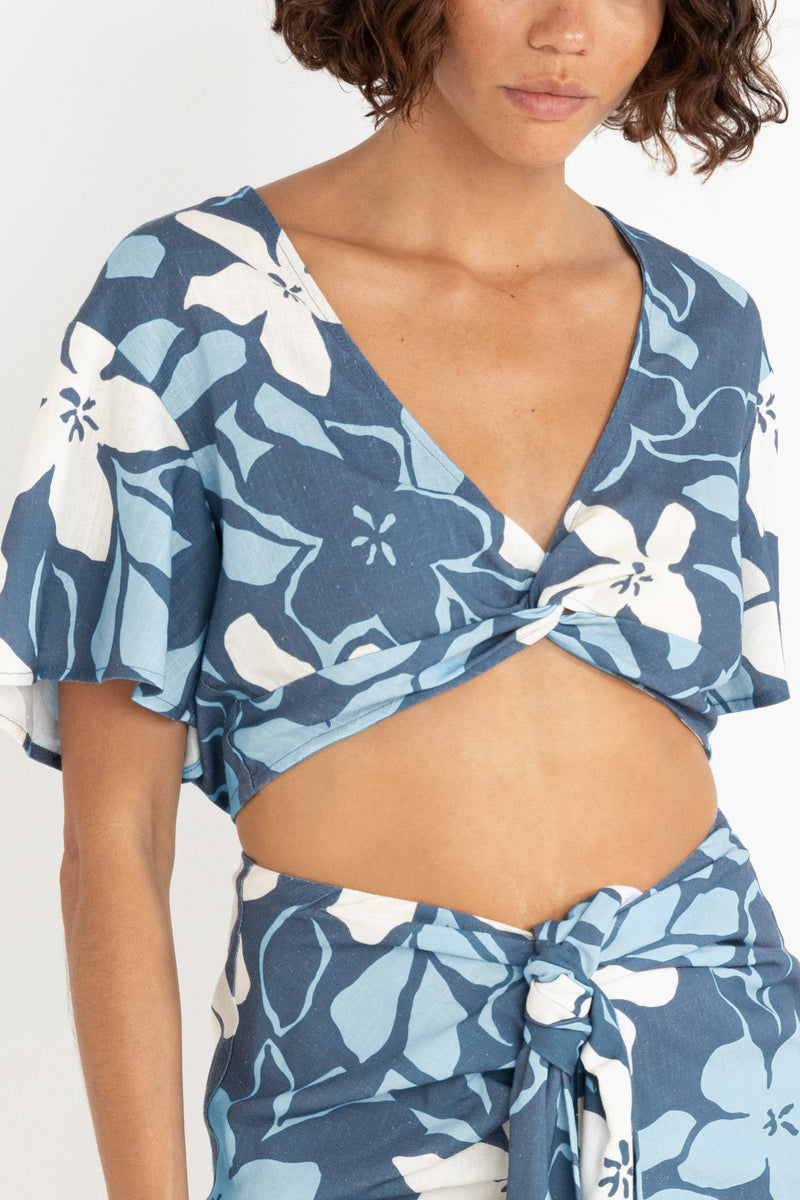 Malia Twist Front Top Blue