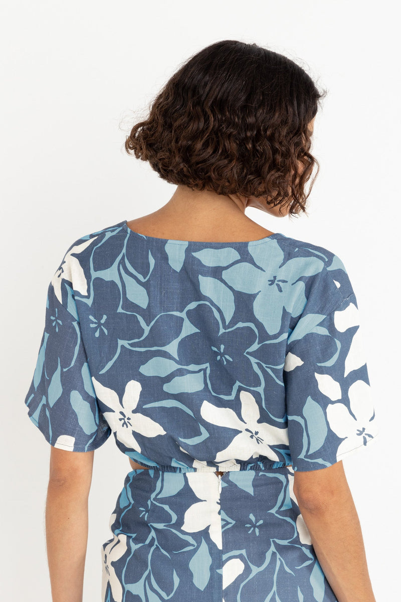 Malia Twist Front Top Blue