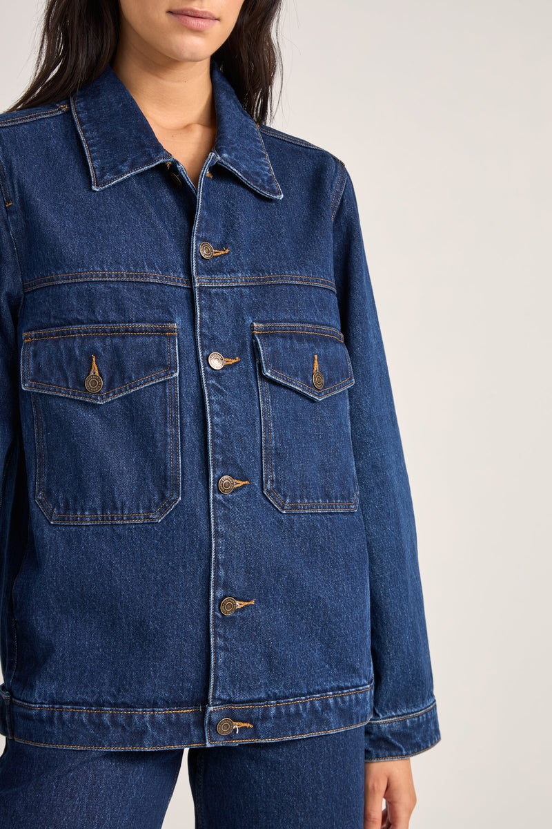 Demi Oversized Denim Jacket Indigo