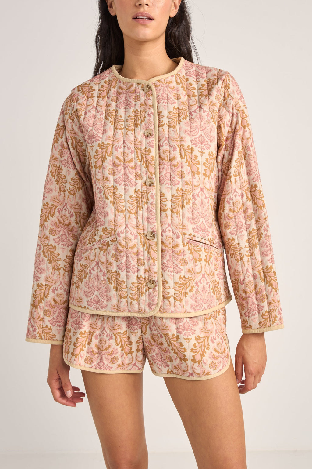 Jane Paisley Quilted Jacket Rose – Rhythm US Jane Paisley Quilted Jacket Rose – Rhythm US
