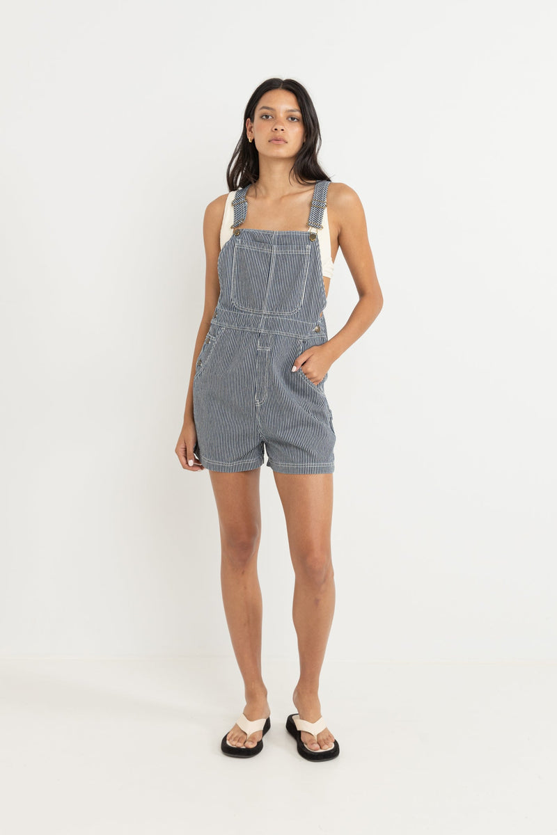 Marseille Short Overall Indigo Stripe