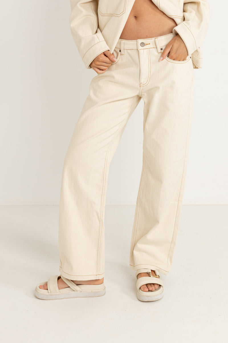 Benny Low Rise Denim Pant Bone