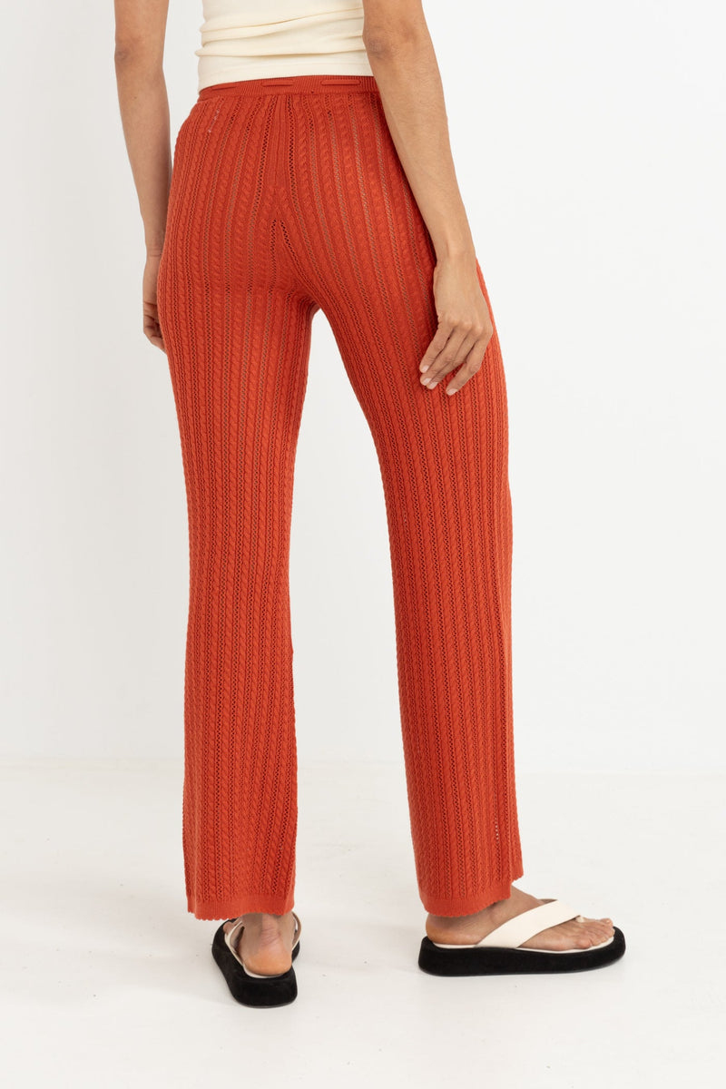 Scallop Knit Pant Burnt Orange