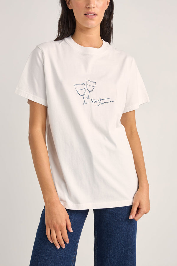 Vino Boyfriend Tee White