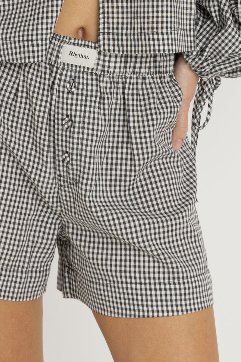 Gingham Boxer Short Black