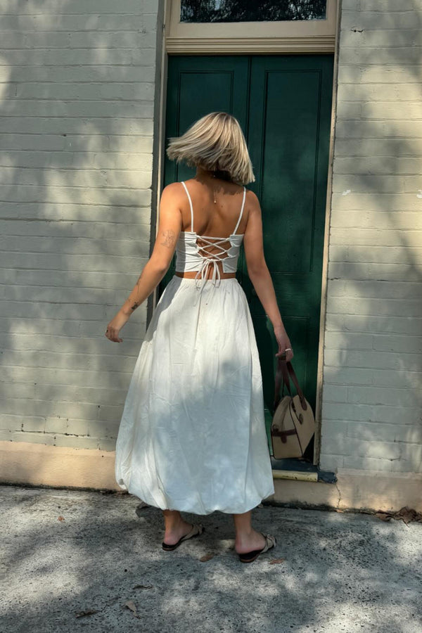 St Tropez Bubble Maxi Skirt Cream