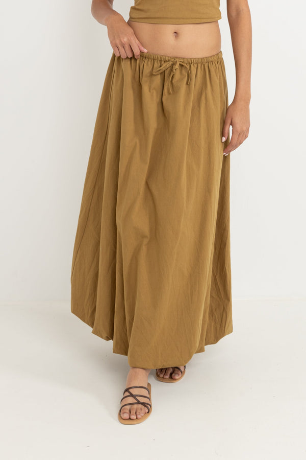 St Tropez Bubble Maxi Skirt Olive