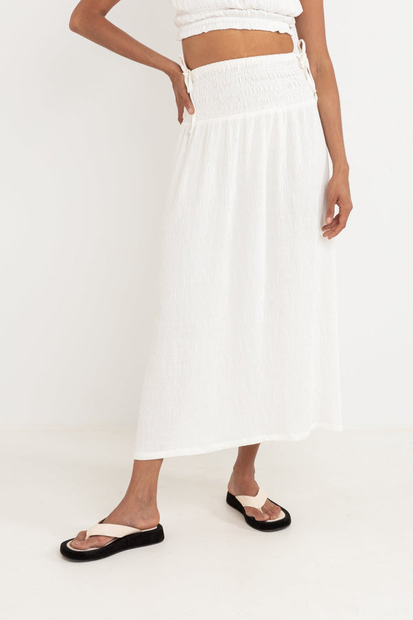 Alana Tie Side Maxi Skirt Cream