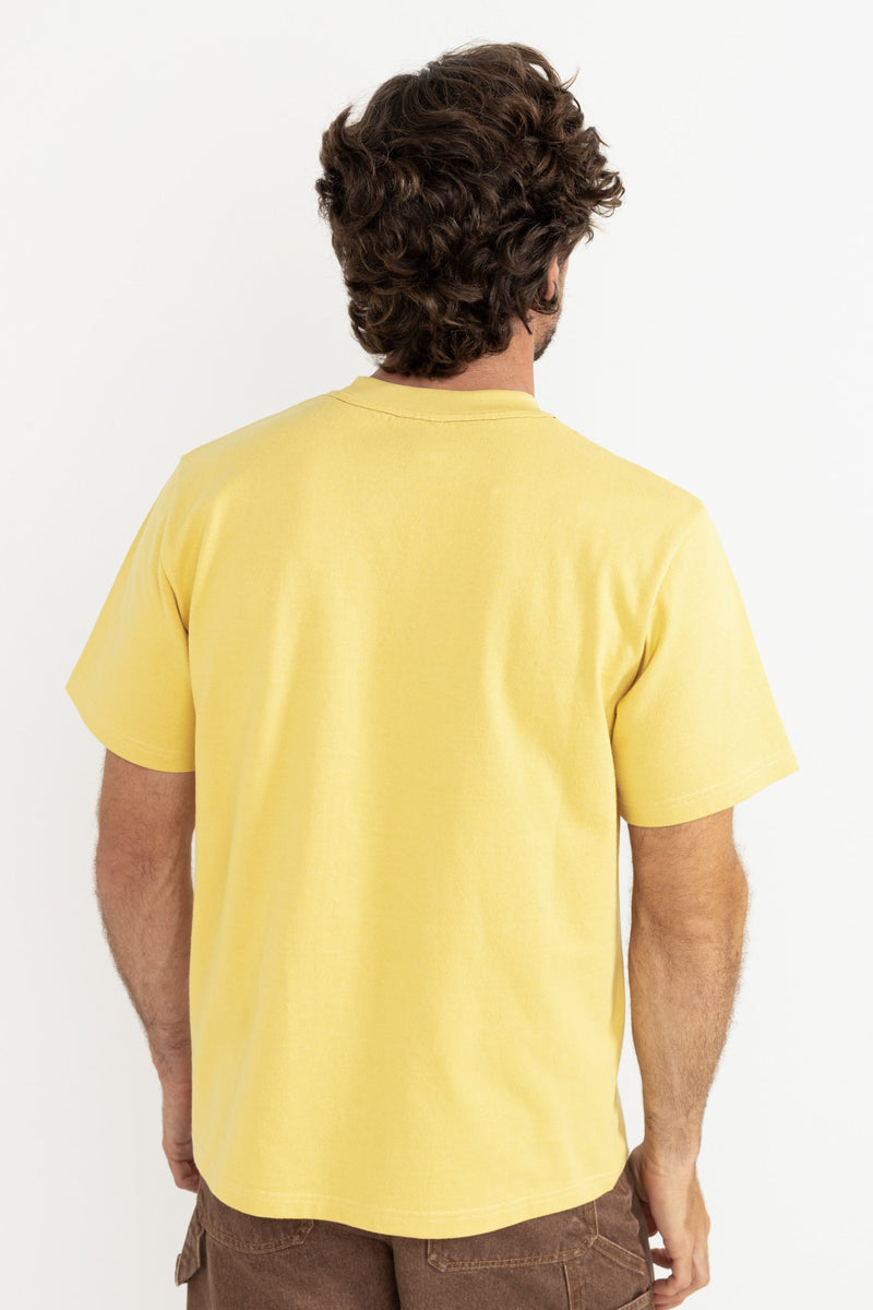 Tシャツ・カットソー RONRON SMOKED FLARE T SHIRT SOFT YELLOW RR25BST1490SY Traction Vintage Terry Ss T-Shirt Sunset Yellow – Rhythm US