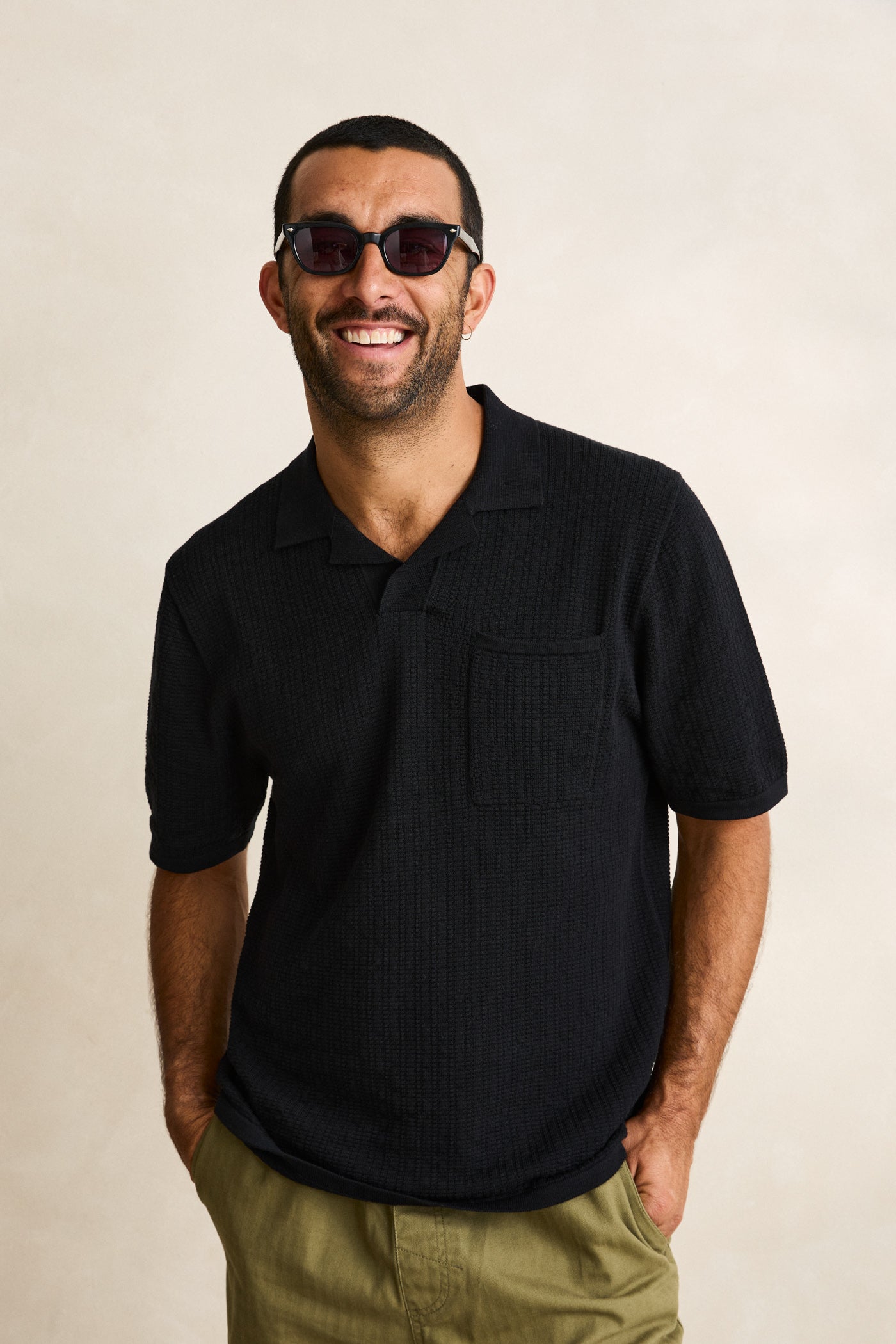 【即完売品】TTT_MSW DIAMOND KNIT POLO Black XL TTT_MSW - TTT MSW 23ss DIAMOND KNIT POLO BLACK XLの通販 by