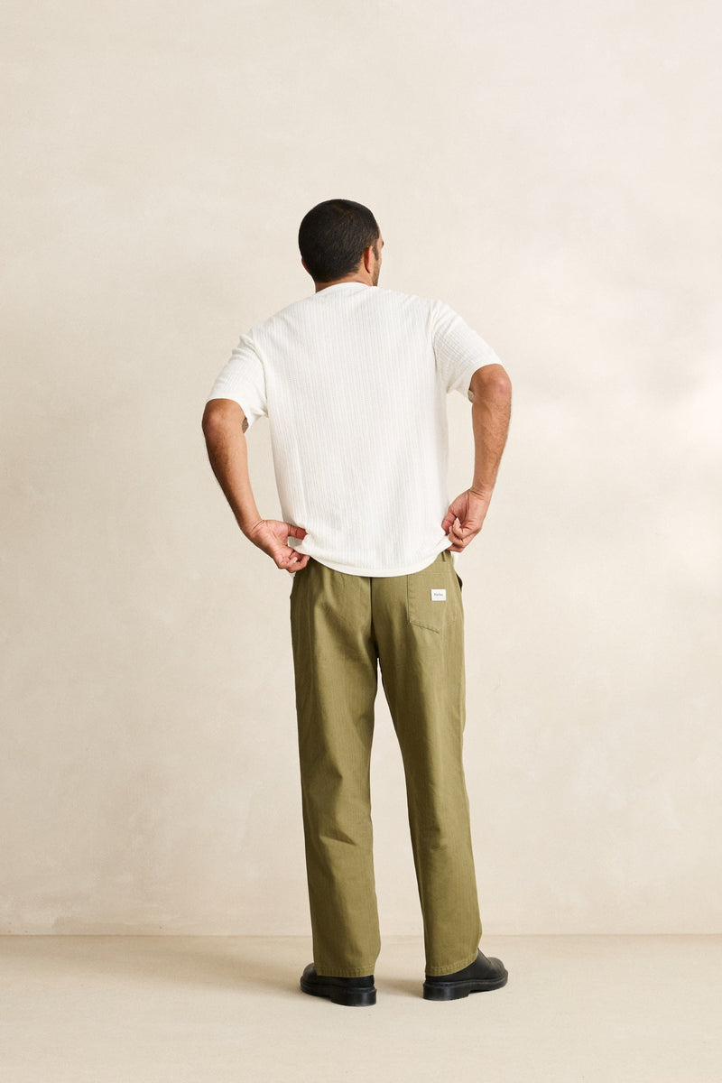 Textured Knit Ss Tee Vintage White