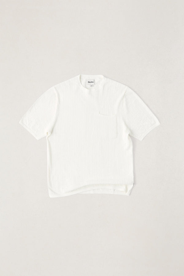 Textured Knit Ss Tee Vintage White