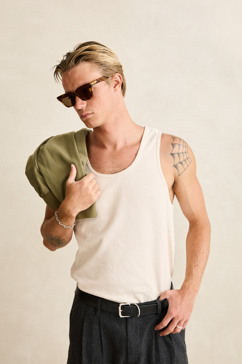 Textured Jersey Singlet Natural