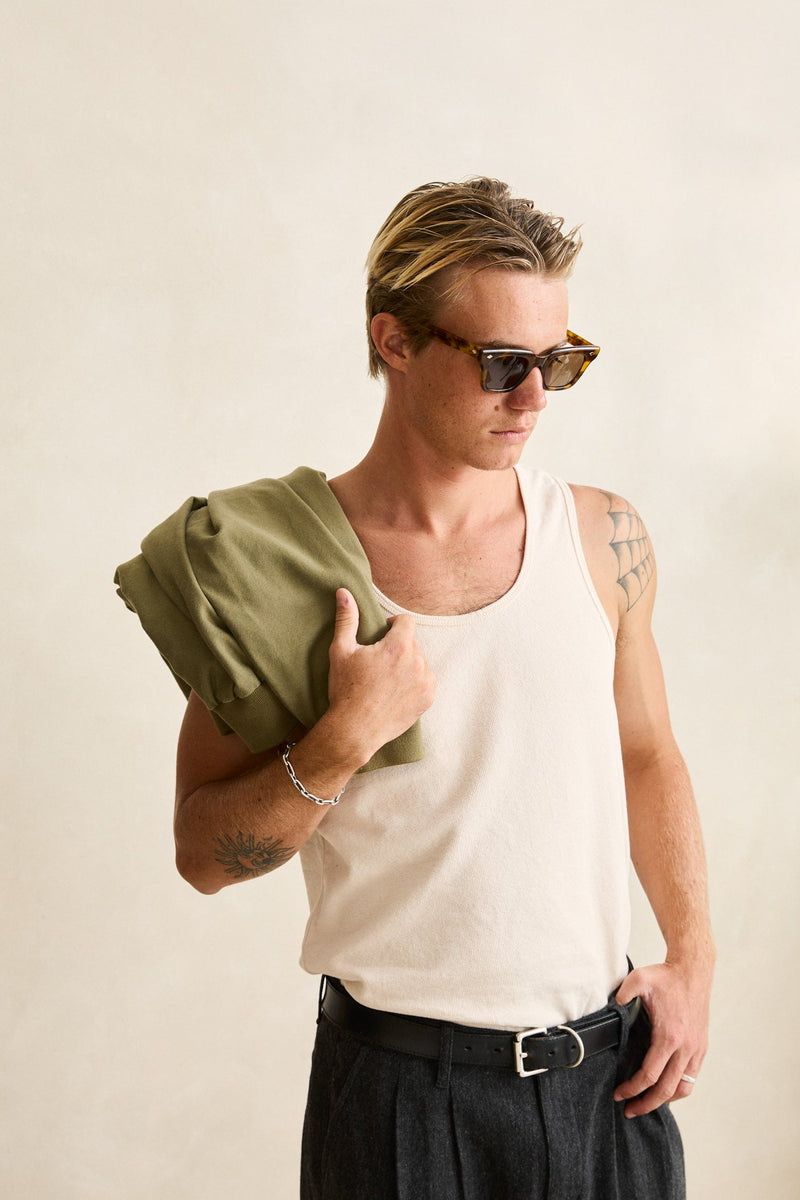 Textured Jersey Singlet Natural