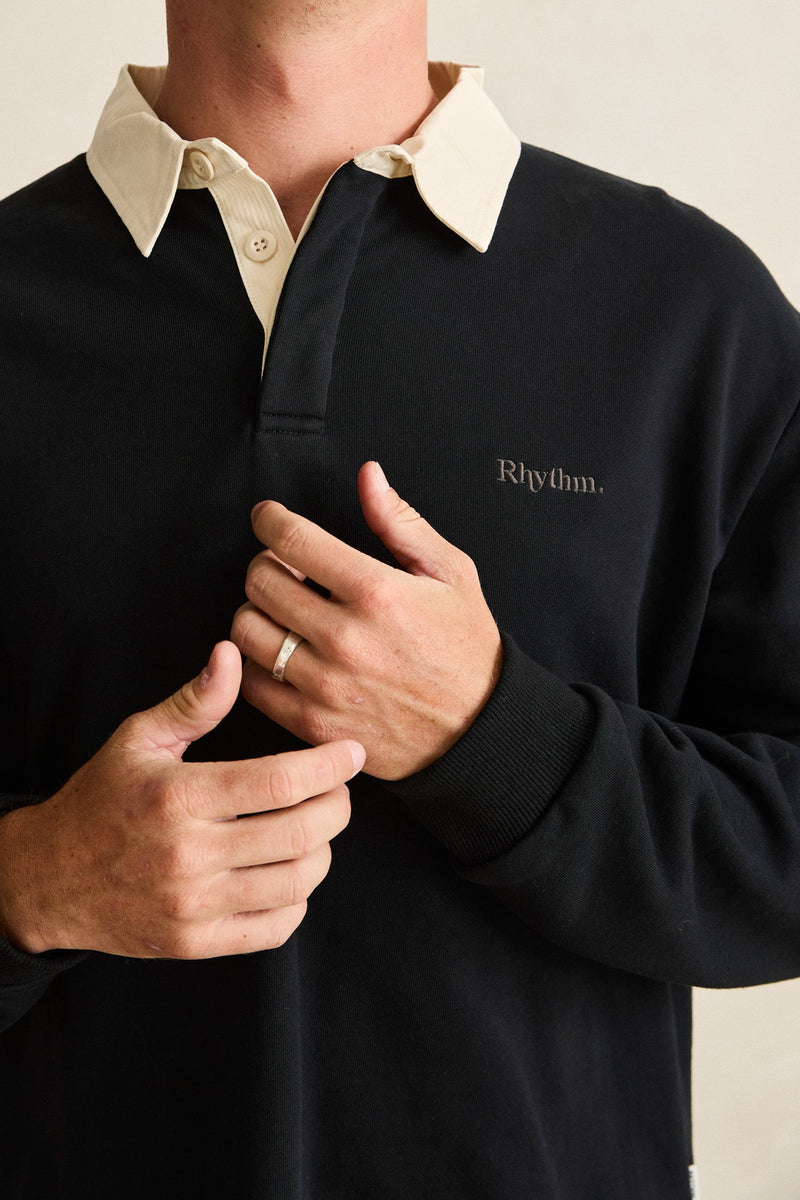 Vintage Rugby Polo Charcoal – Rhythm US