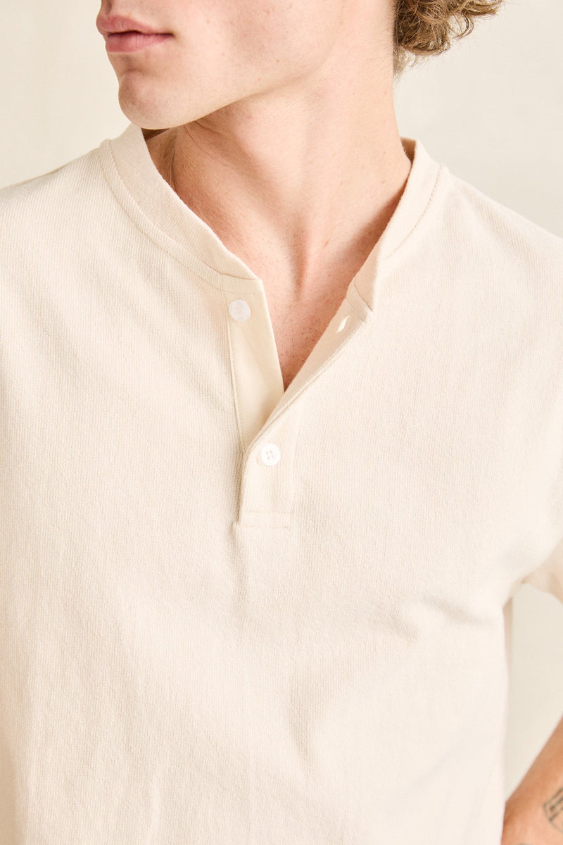 Vintage Jersey Ss Henley Natural