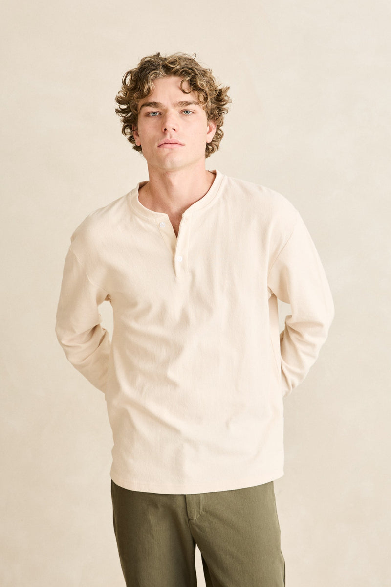ANCELLM HENLEY RIB LS T-SHIRT （CREAM） ANCELLM HENLEY RIB LS T-SHIRT （CREAM）の通販 | THEDANCECREATIONS