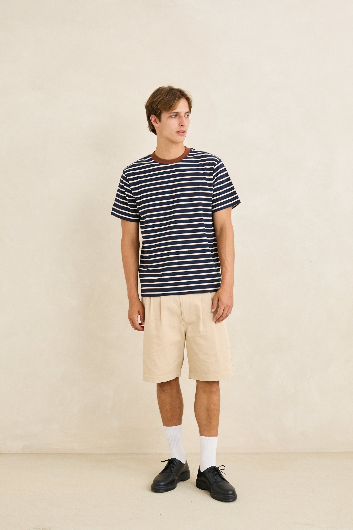 THEE RHYTHM NAVY×WHITE Vintage Stripe Ss T-Shirt Navy – Rhythm US